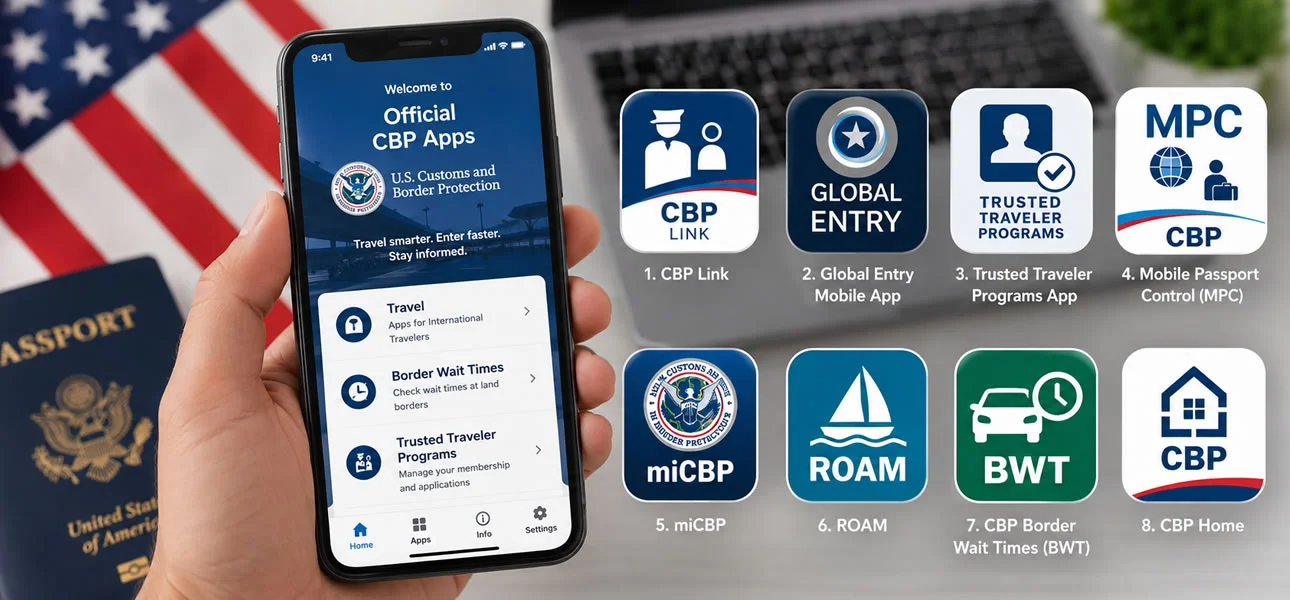 aplicaciones móviles oficiales para viajar a Estados Unidos